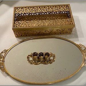 Antique Gold Vanity Set